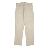 CARHARTT Mens Relaxed Fit Beige Cotton Blend Trousers W34 L34 Workwear Utility