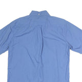 TOMMY HILFIGER Mens Blue Red White Button-Down Shirt M Cotton Short Sleeve