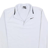 NIKE Mens White Plain Pullover Jumper Crew Neck Tight Knit M Polyester
