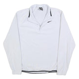 NIKE Mens White Plain Pullover Jumper Crew Neck Tight Knit M Polyester