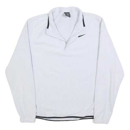 NIKE Mens White Plain Pullover Jumper Crew Neck Tight Knit M Polyester