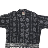 PINEAPPLE CONNECTIONS Mens Black & Grey Hawaiian Shirt XL Cotton Blend Casual