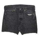 LEVI'S Womens Black Denim Cut-Off Shorts M W32 Classic Casual Summer Style