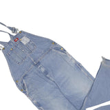 DICKIES Mens Blue Denim Dungarees Loose Cotton L W40 L30 Workwear Pockets