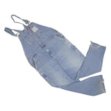 DICKIES Mens Blue Denim Dungarees Loose Cotton L W40 L30 Workwear Pockets