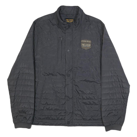 PME LEGEND Mens Black Button Jacket 2XL Polyester Quilted Lightweight Casual