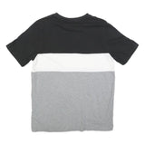 PUMA Mens Black & White & Grey Colourblock T-Shirt M Short Sleeve Crew Neck