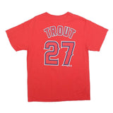 MAJESTIC Mens Red Angels Graphic T-Shirt L Short Sleeve Crew Neck Sportswear