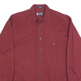 CHAPS RALPH LAUREN Mens Maroon Cotton Shirt M Classic Button Down Pocket