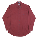 CHAPS RALPH LAUREN Mens Maroon Cotton Shirt M Classic Button Down Pocket