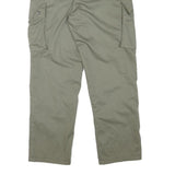 Mens Cotton Blend Relaxed Cargo Trousers W32 L31 Olive Green Zip Closure