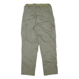 Mens Cotton Blend Relaxed Cargo Trousers W32 L31 Olive Green Zip Closure