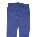 TRUSSARDI Mens Cotton Blend Blue Regular Straight Trousers W35 L29 Stylish
