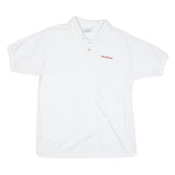 GILDAN Womens White Honda Short Sleeve Polo Shirt L Cotton Blend Classic