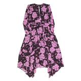 WHISTLES Womens Purple & Pink Floral A-Line Woven Dress Long Sleeve Midi UK 8