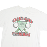 GILDAN Mens White Oakland Champions Graphic T-Shirt XL Short Sleeve Crew Neck