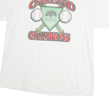 GILDAN Mens White Oakland Champions Graphic T-Shirt XL Short Sleeve Crew Neck