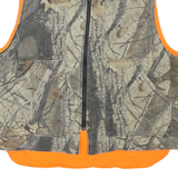 Mens Brown & Orange Reversible Synthetic Zip Up Outdoors Vest XL Woven Plain