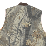 Mens Brown & Orange Reversible Synthetic Zip Up Outdoors Vest XL Woven Plain