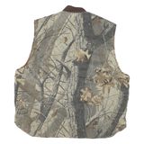 Mens Brown & Orange Reversible Synthetic Zip Up Outdoors Vest XL Woven Plain