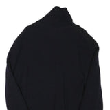 NAVIGARE Mens Black Wool Blend Jacket S Knit Zip Up Plain Stylish Casual