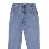 GUESS Mens Blue Regular Fit Straight Denim Jeans W31 L31 Button Closure Cotton