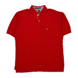 Tommy Hilfiger Polo Shirt - Large Red Cotton