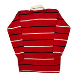 Noone Striped Rugby Shirt - Large Red Cotton