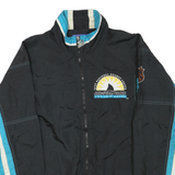 STARTER Mens Black & Blue All Star Game Zip Jacket M Polyester Blend Striped