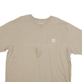 CARHARTT Mens Beige & Yellow Pocket T-Shirt XL Short Sleeve Crew Neck Casual