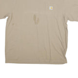 CARHARTT Mens Beige & Yellow Pocket T-Shirt XL Short Sleeve Crew Neck Casual