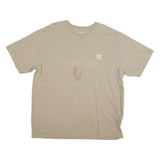 CARHARTT Mens Beige & Yellow Pocket T-Shirt XL Short Sleeve Crew Neck Casual
