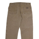 DICKIES Mens Cotton Regular Fit Straight Jeans Beige W40 L32 Workwear Zip