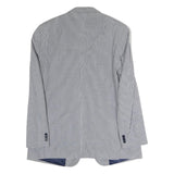 TOMMY HILFIGER Mens Grey & Blue Classic Jacket XL Cotton Woven Button Closure