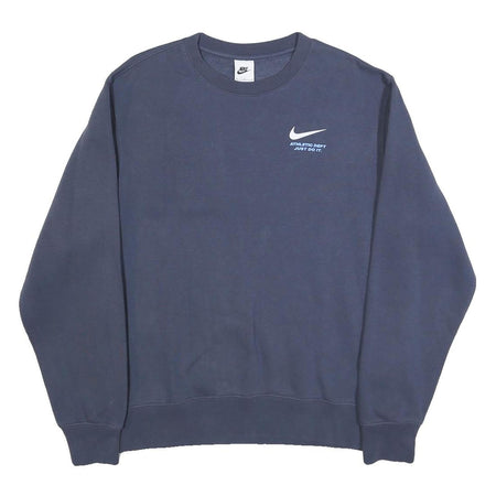 NIKE Mens Blue Crew Neck M Cotton Blend Sweatshirt Athletic Dept Just Do It