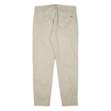 LEVI'S Mens Cotton Blend Beige Slim Tapered Trousers W36 L30 Casual Zip Closure