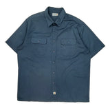 Carhartt Short Sleeve Shirt - 2XL Blue Cotton
