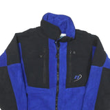 RUBICON Mens Blue & Black Lightweight Zip Fleece Jacket M Polyester Blend