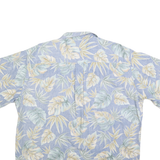 COOKE STREET Mens Blue & Cream Hawaiian Shirt XL Tropical Leaf Cotton Summer