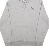 PUMA Mens Grey Hoodie XL Cotton Blend Pullover Sweatshirt Lightweight