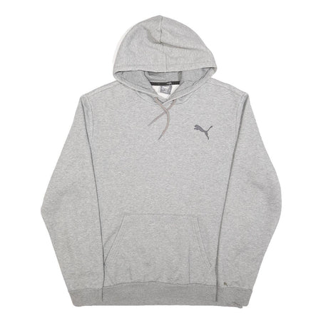 PUMA Mens Grey Hoodie XL Cotton Blend Pullover Sweatshirt Lightweight