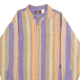WRANGLER Mens Purple & Beige Striped Shirt L Cotton Casual Long Sleeve