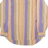 WRANGLER Mens Purple & Beige Striped Shirt L Cotton Casual Long Sleeve