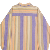 WRANGLER Mens Purple & Beige Striped Shirt L Cotton Casual Long Sleeve