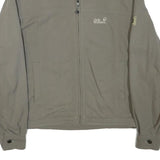 JACK WOLFSKIN Mens Grey Cotton Blend Outdoor Jacket M Zip Comfort Fit