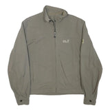 JACK WOLFSKIN Mens Grey Cotton Blend Outdoor Jacket M Zip Comfort Fit