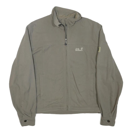 JACK WOLFSKIN Mens Grey Cotton Blend Outdoor Jacket M Zip Comfort Fit