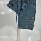 Wrangler Cargo Shorts - 33W 9L Blue Cotton
