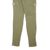 TRUE RELIGION Womens Cotton Blend Slim Cargo Trousers W25 L30 Olive Green Casual