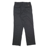 DICKIES Mens Cotton Blend Black Regular Fit Straight Leg Trousers W30 L30